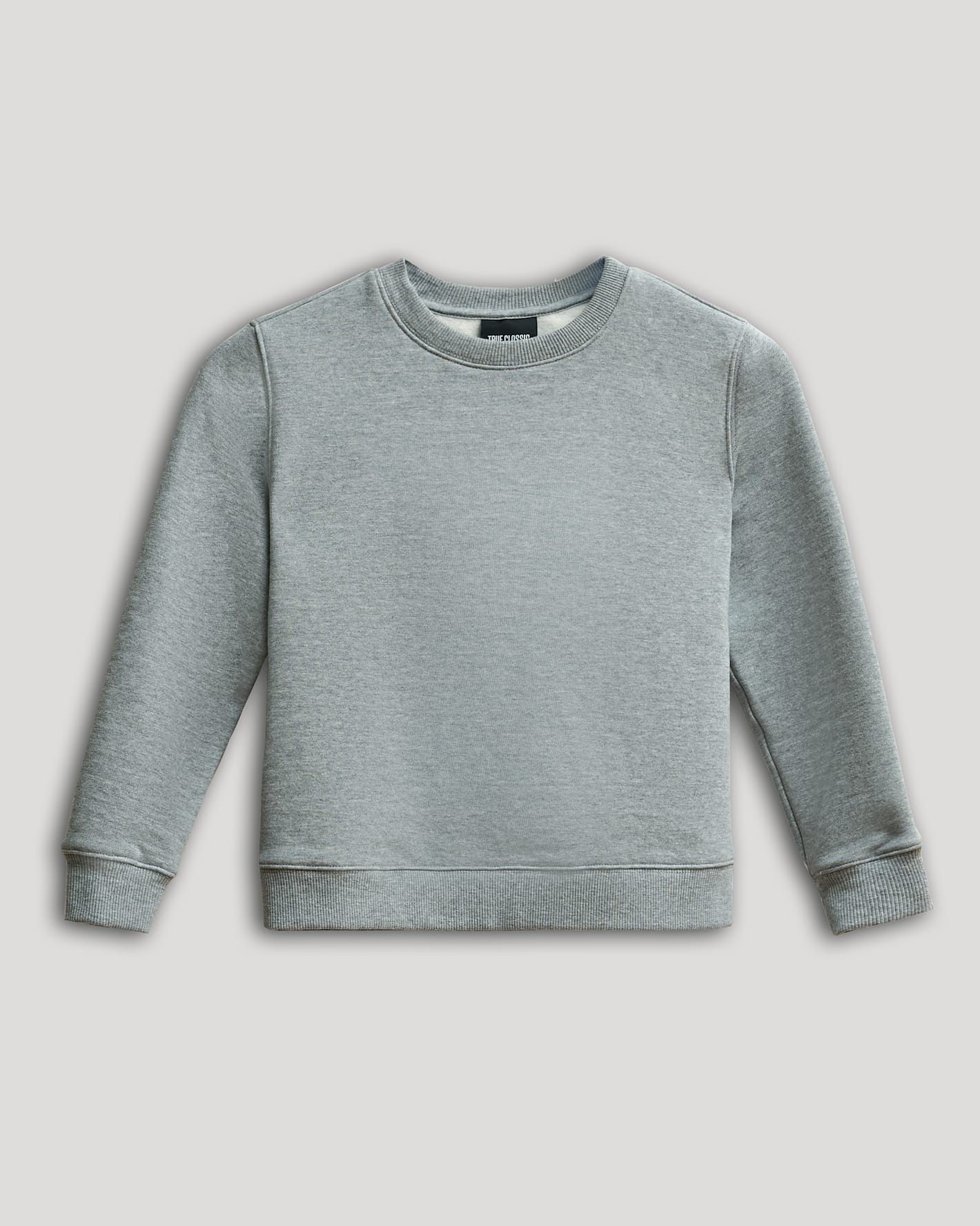 Gray sweatshirt on a light gray background