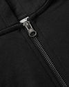 Girls Black & Stormcloud Cropped Zip Hoodie 2-Pack zipper close-up.