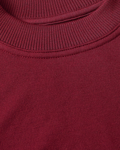 Girls Slouch Pullover Crew - Dark Maroon