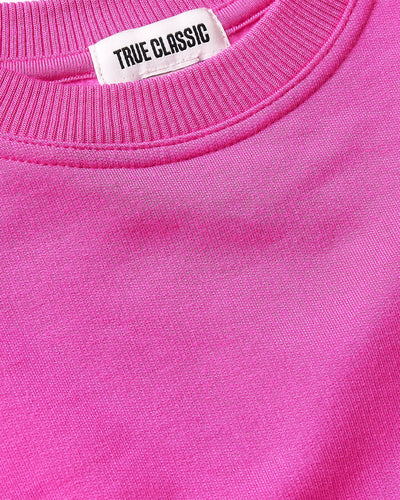 Girls Slouch Pullover Crew - Electric Fuchsia