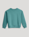 Girls Stormcloud Slouch Pullover Crew, teal, ribbed cuffs, relaxed fit.