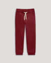 Boys' Dark Maroon Fleece Jogger with drawstring and cuffed ankles.