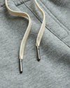 Boys' Heather Gray Hoodie & Jogger with cream drawstrings and gunmetal aglets.