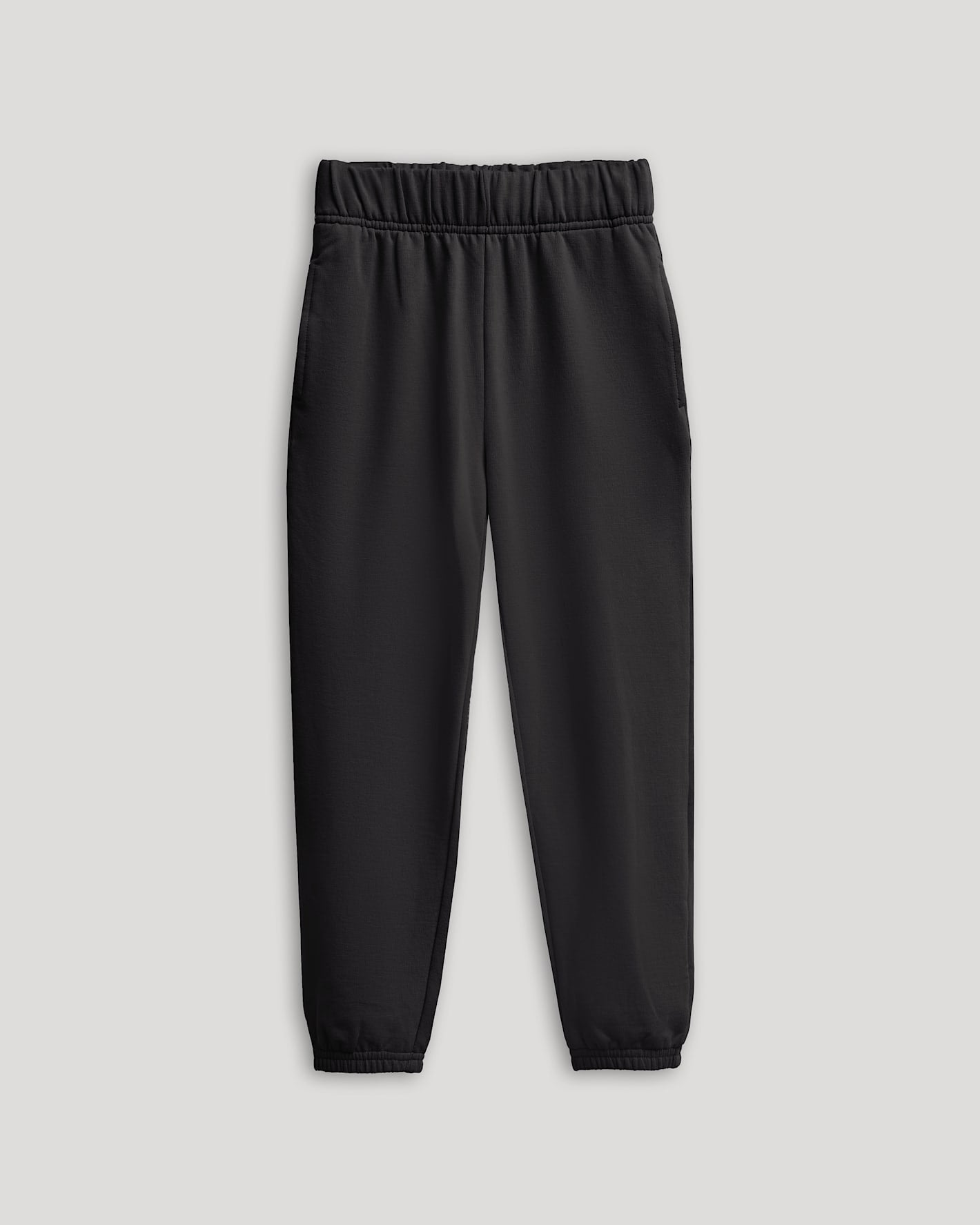 Girls Black Relaxed Joggers with elastic waistband and ankle cuffs.