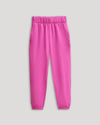Girls Electric Fuchsia Relaxed Joggers with elastic cuffs and waistband.