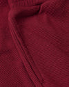 Girls Dark Maroon Waffle Long Sleeve Henley & Pants set, textured fabric close-up.