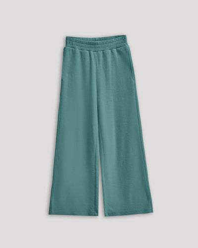 Girls Waffle Wide Leg Pants - Stormcloud
