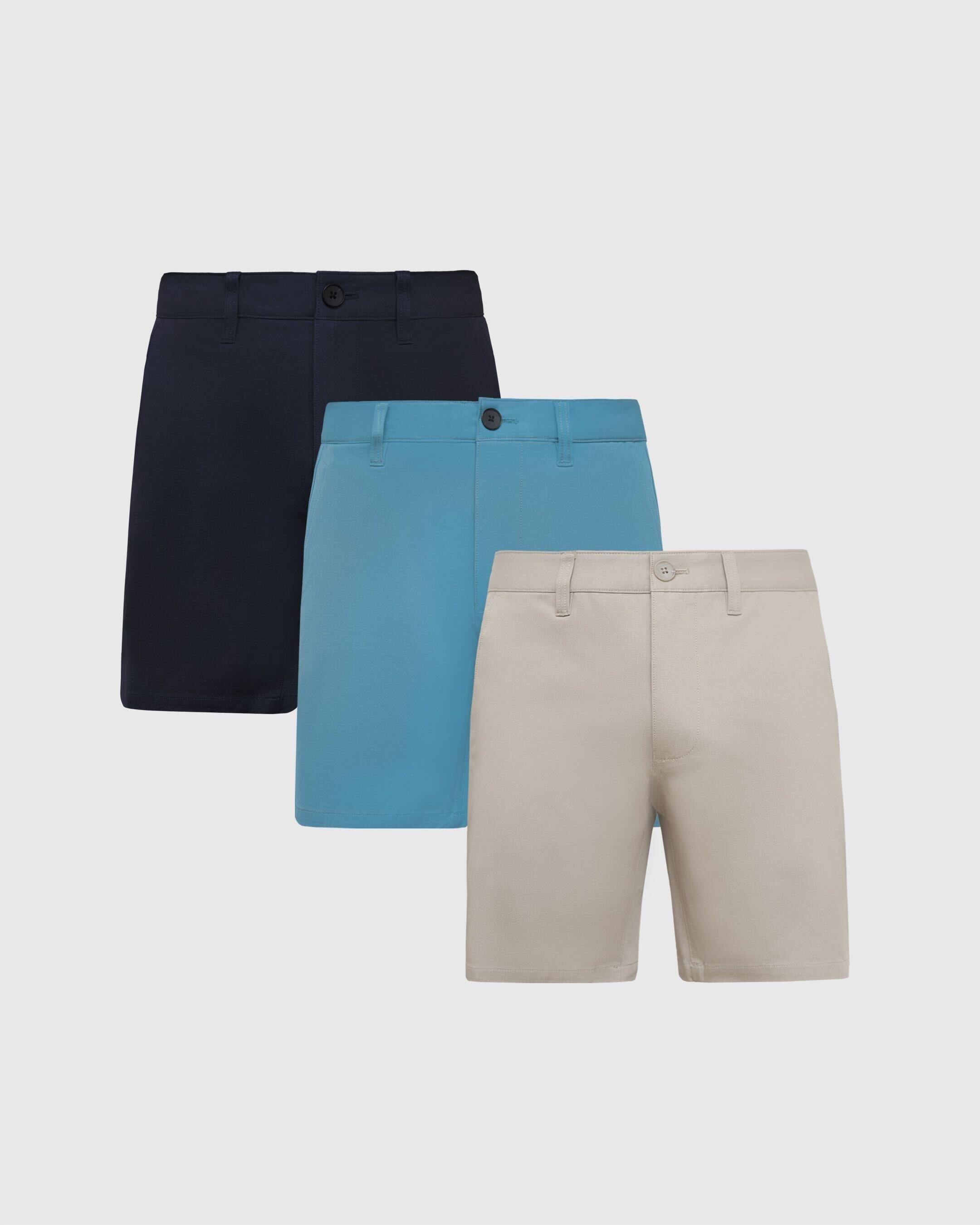 7" Twill Shorts Cool Tones 3-Pack