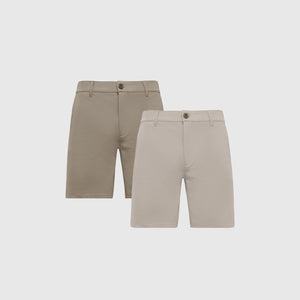 True Classic9.5" Neutral Chino Shorts 2-Pack