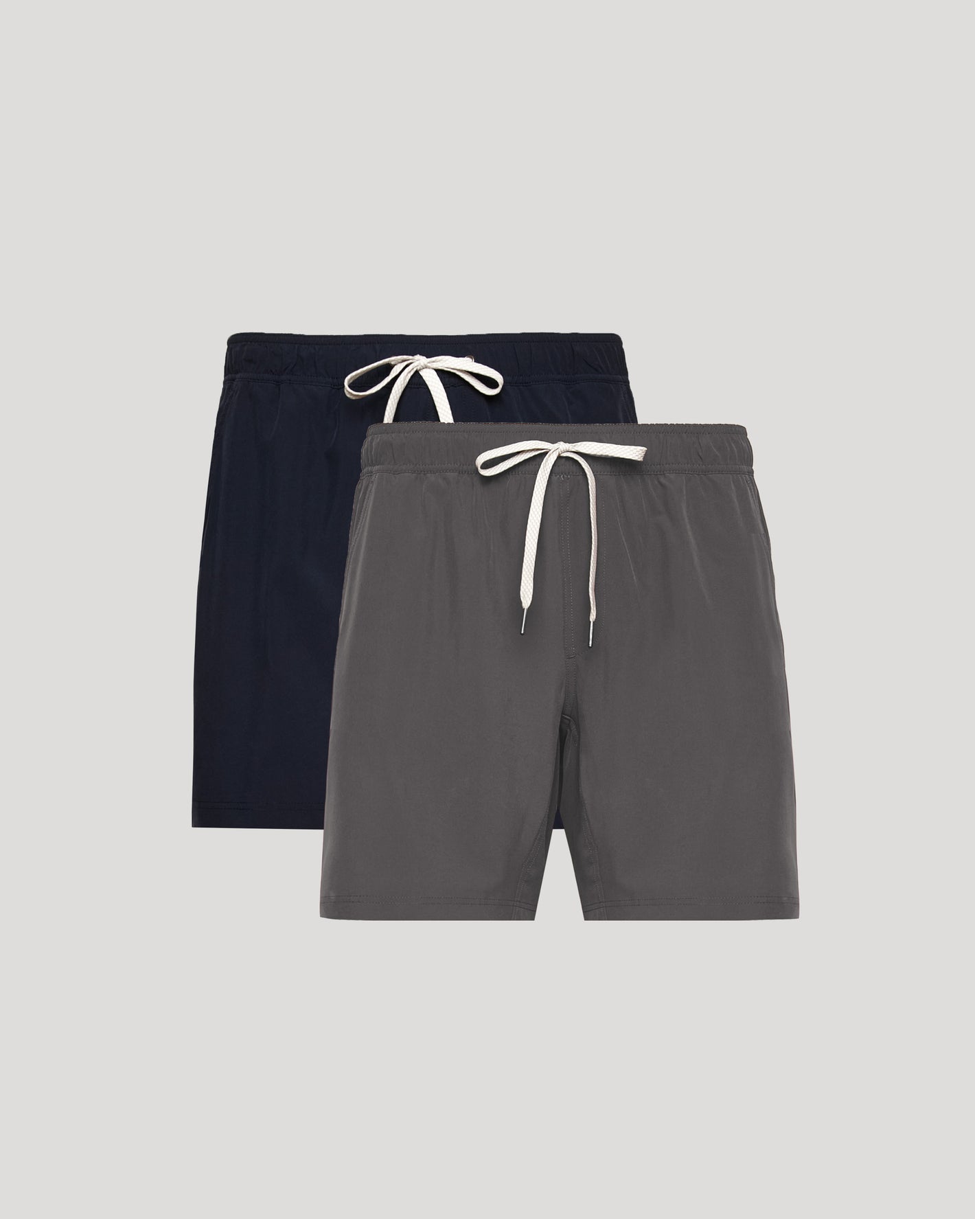 9 Navy & Carbon Active Quick Dry Shorts 2-Pack with elastic waistband.