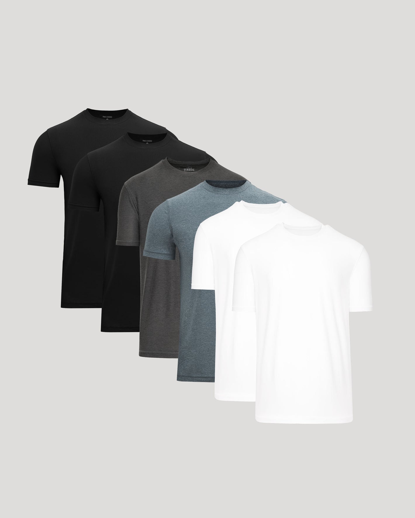 Active Crew 6-Pack of plain crew-neck T-shirts, overlapping display.