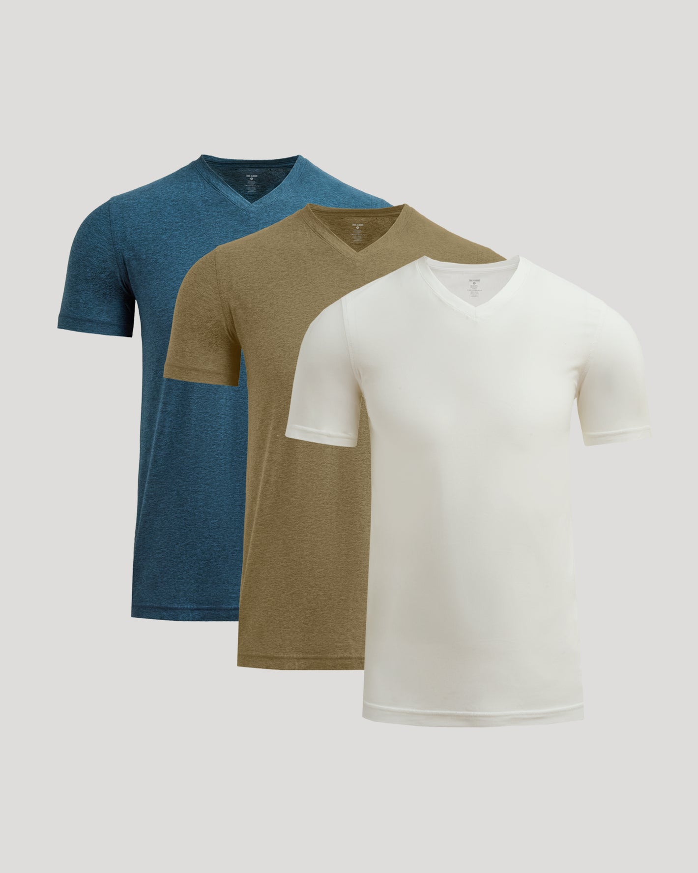 Active V-Neck 3-Pack of breathable, short-sleeve T-shirts displayed.