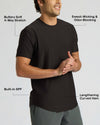 Black Active Curved Hem Crew