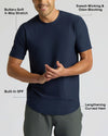 Navy Active Curved Hem Crew