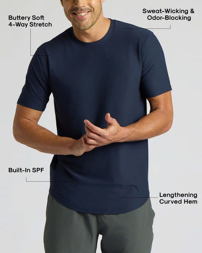 Active Curved Hem Crew