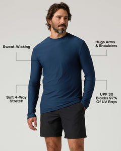 True ClassicNavy Active Long Sleeve Crew T-Shirt
