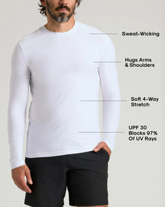 True ClassicWhite Active Long Sleeve Crew T-Shirt