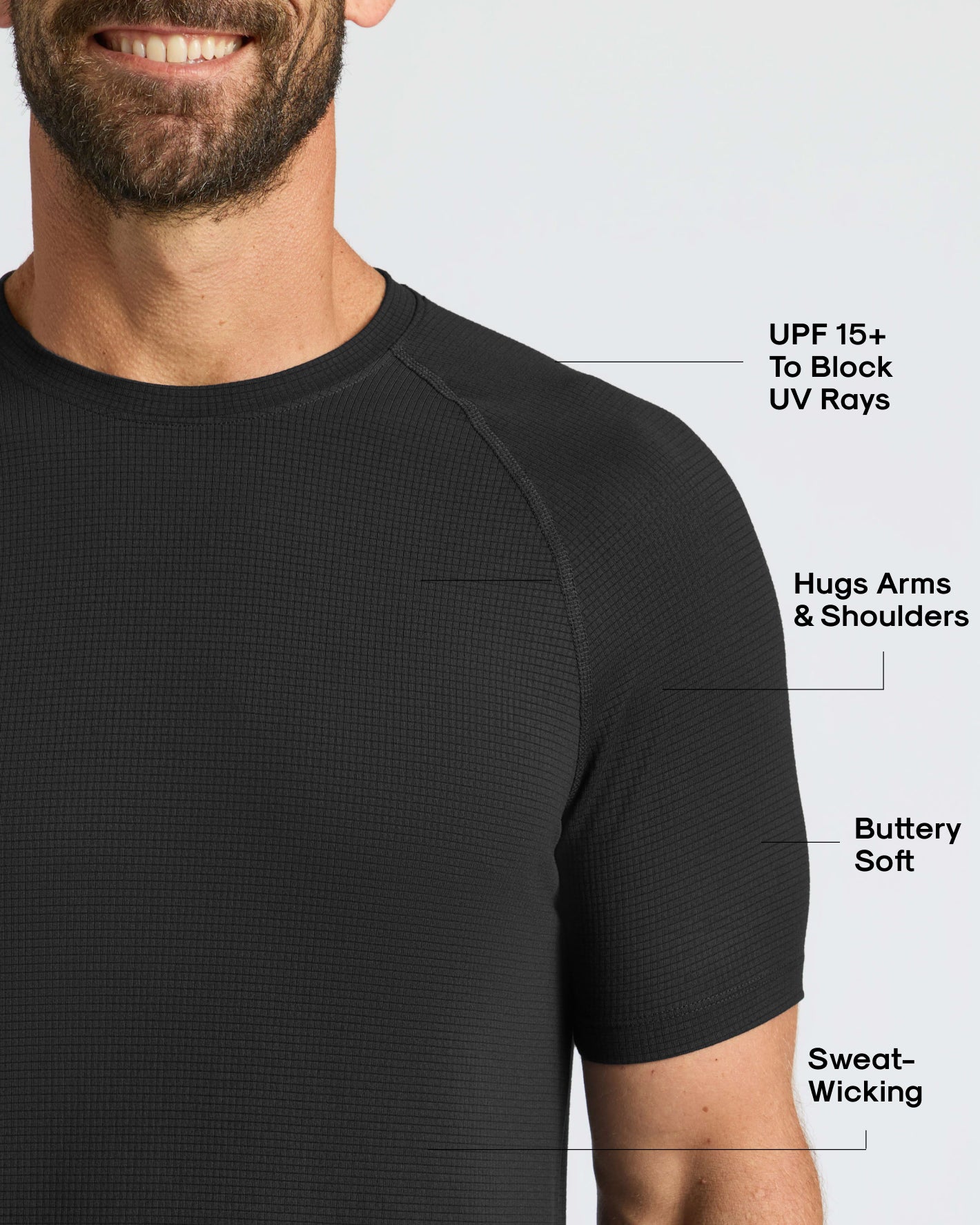 Black Active Mesh Crew