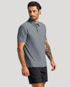 Heather Navy Short Sleeve Active Polo