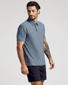 True ClassicHeather Navy Active Short Sleeve Polo
