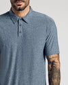 Heather Navy Active Short Sleeve Polo