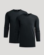 All Black Premium Pima Long Sleeve Crew 2-Pack