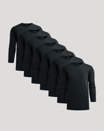 All Black Tall Premium Pima Long Sleeve Crew 7-Pack