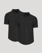 All Black Short Sleeve Performance Dress Shirt 2-Pack