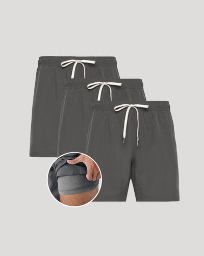 7" All Carbon Active Quick Dry Shorts 3-Pack