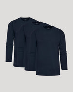 Navy Long Sleeve Waffle Crew 2-Pack