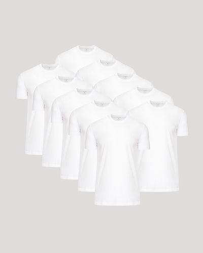 All White Tall Classic Crew 10-Pack