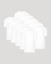 All White Active Crew 10-Pack T-shirts, staggered display.
