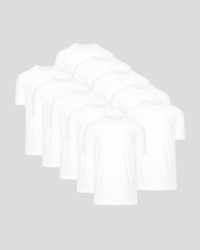 All White Active Crew 10-Pack