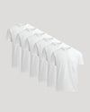 All White Heavyweight Pocket Crew Neck 6-Pack, neatly arranged.