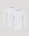 All White Long Sleeve Performance Dress Shirt 2-Pack