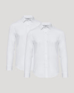 All White Long Sleeve Performance Dress Shirt 2-Pack