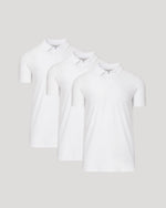 All White Tall Classic Polo 3-Pack