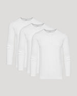 White Waffle Long Sleeve Henley 3-Pack