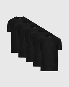 True ClassicAll Black Active Crew Neck Short Sleeve 5-Pack