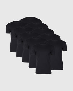 True ClassicAll Black Crew 10-Pack T-shirts arranged in a staggered grid.