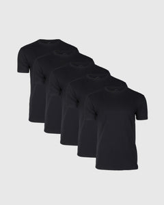 True ClassicAll Black Classic Crew Neck Short Sleeve T-Shirt 5-Pack