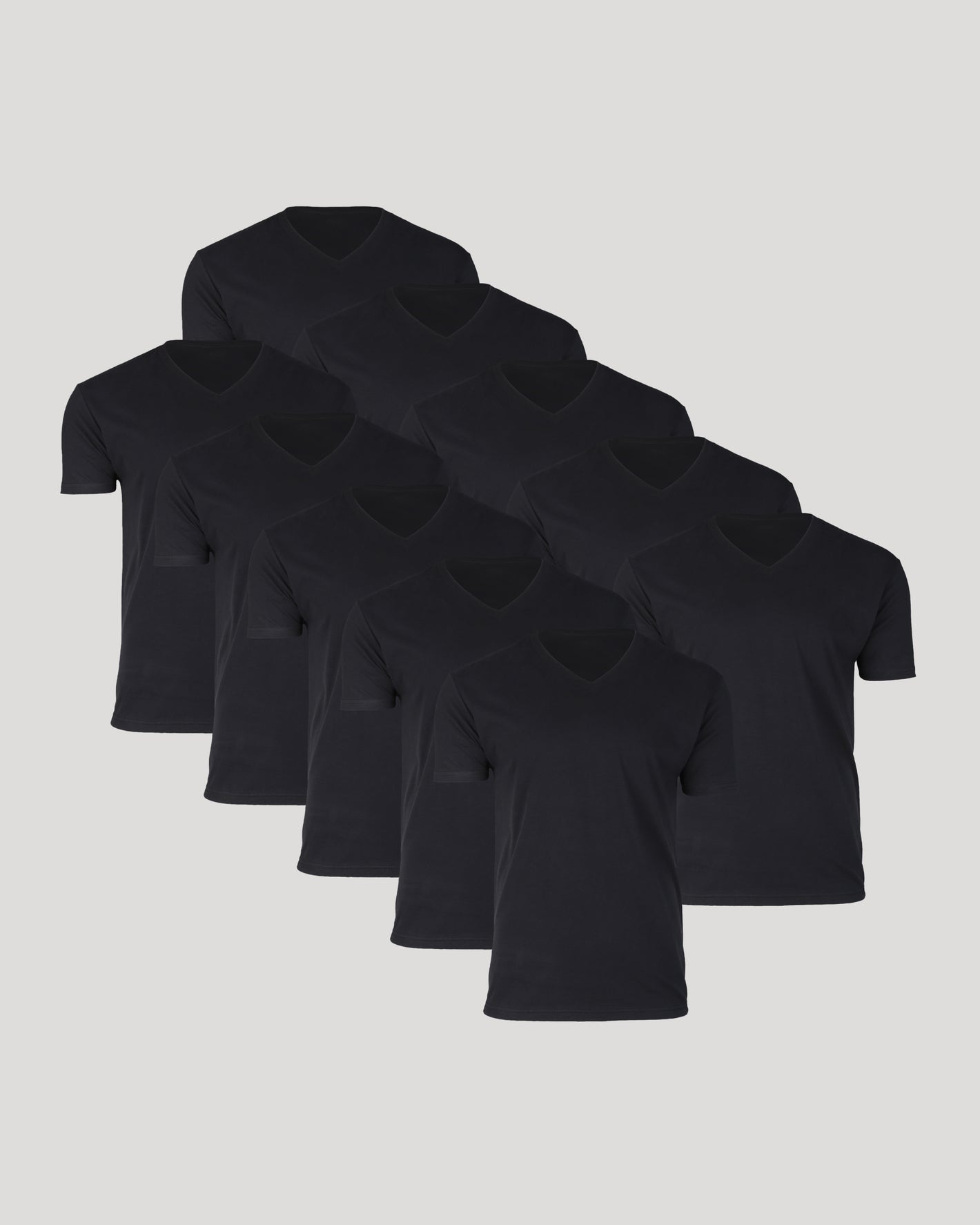 All Black Classic V-Neck 10-Pack displayed on a light-gray background.