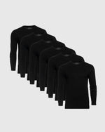 Black Classic Long Sleeve Crew Neck 6-Pack