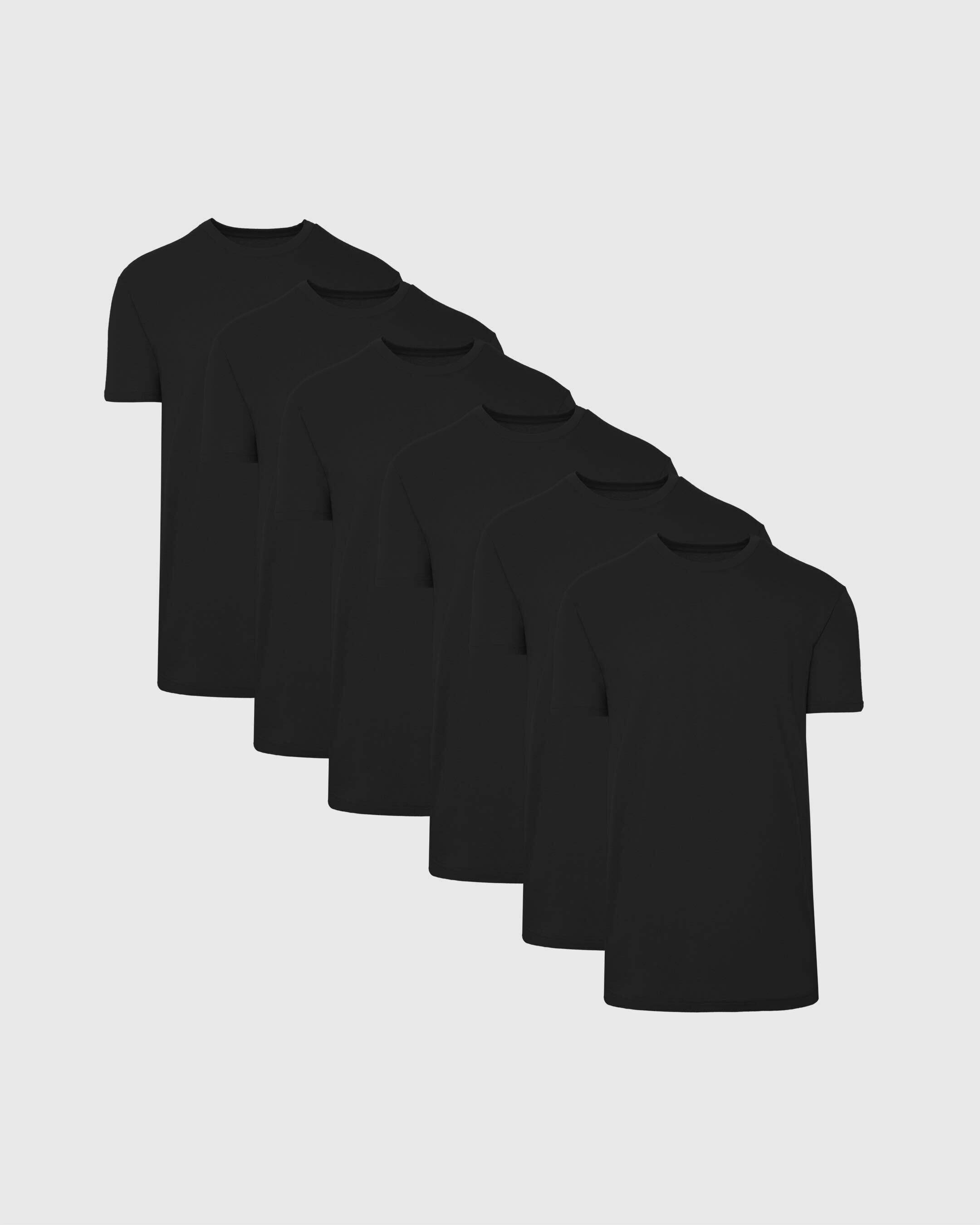 All Black Tall Straight Hem T-Shirt 6-Pack