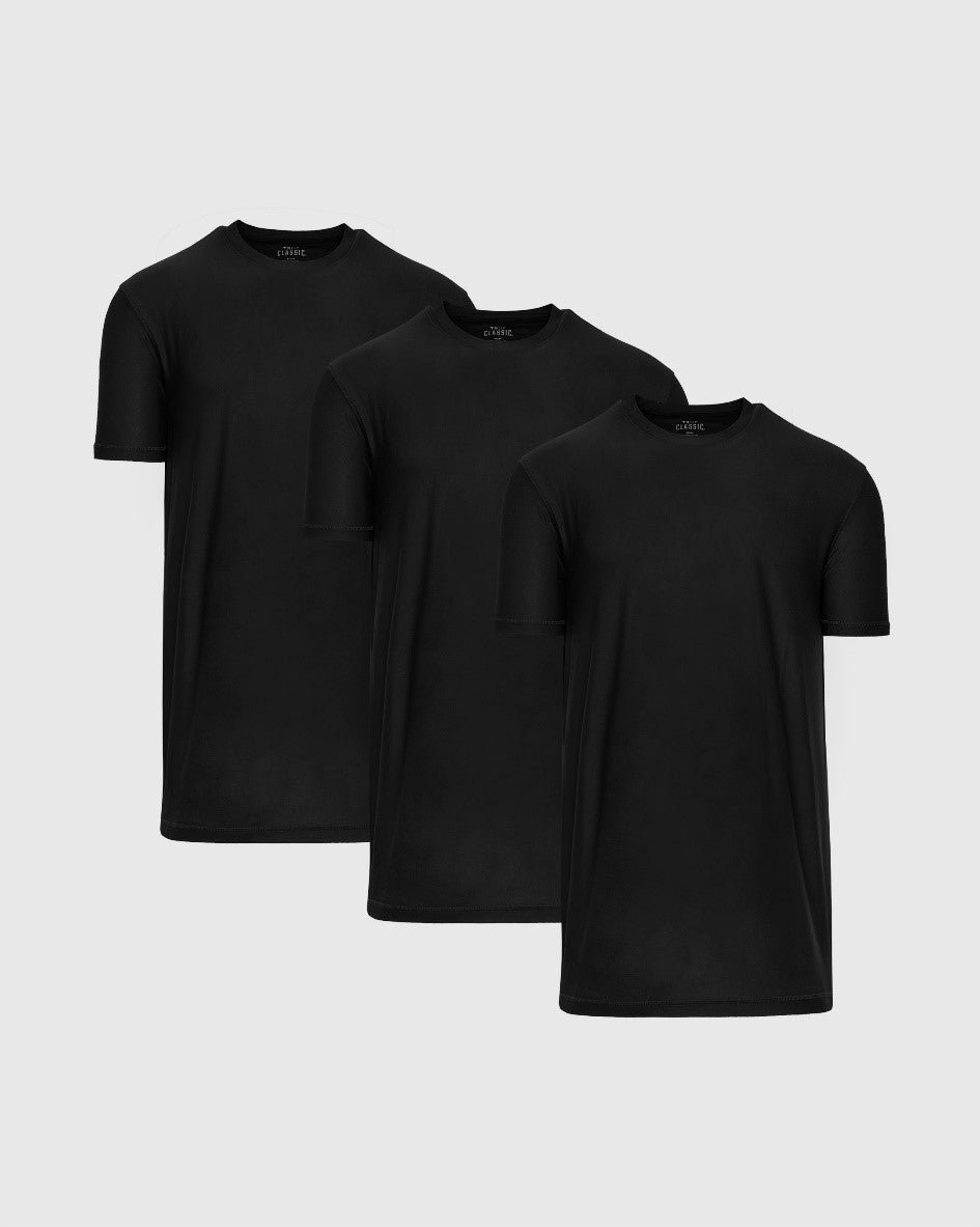 All Black Tall Active Crew 3-Pack