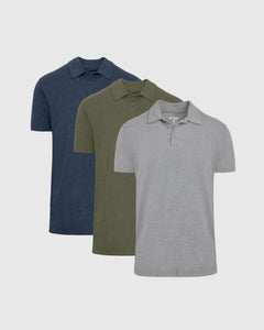 True ClassicAll Heather Tall Short Sleeve Polo 3-Pack
