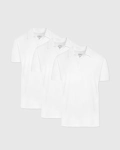 True ClassicAll White Polo 3-Pack