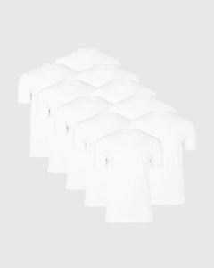 True ClassicAll White Crew 10-Pack T-shirts neatly arranged.