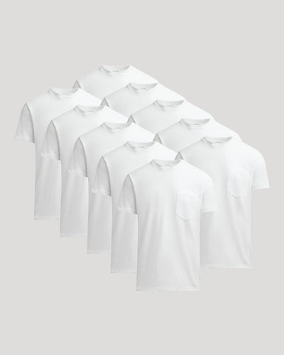 All White Heavyweight Pocket Crew 10-Pack