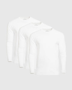 True ClassicAll White Long Sleeve Crew 3-Pack